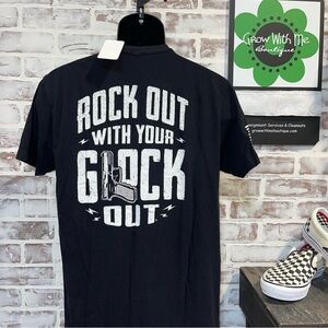 Shield republic Black Graphic Tee large